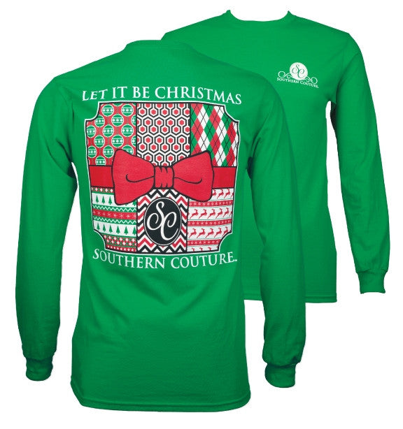 Southern Couture Preppy Let It Be Christmas Holiday - Adult & Kids T-Shirts, Sweatshirts & Hoodies apparel design preview 1