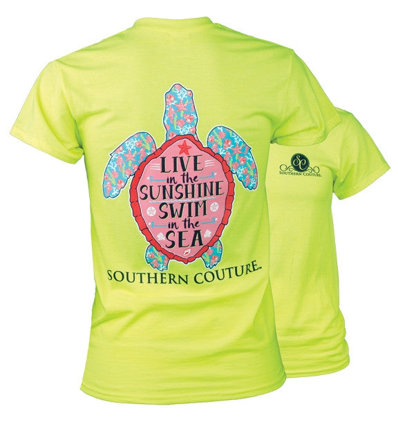 SALE Southern Couture Preppy Sunny the Turtle - Adult & Kids T-Shirts, Sweatshirts & Hoodies apparel design preview 1