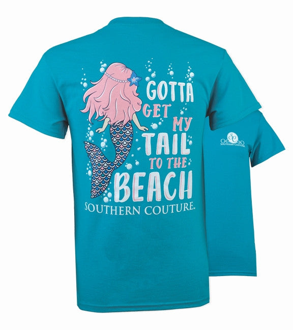 SALE Southern Couture My Tail to the Beach Mermaid - Adult & Kids T-Shirts, Sweatshirts & Hoodies apparel design preview 1