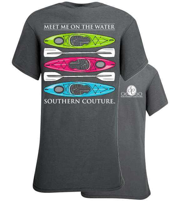 Sale Southern Couture Meet Me on the Water Kayak - Adult & Kids T-Shirts, Sweatshirts & Hoodies apparel design preview 1