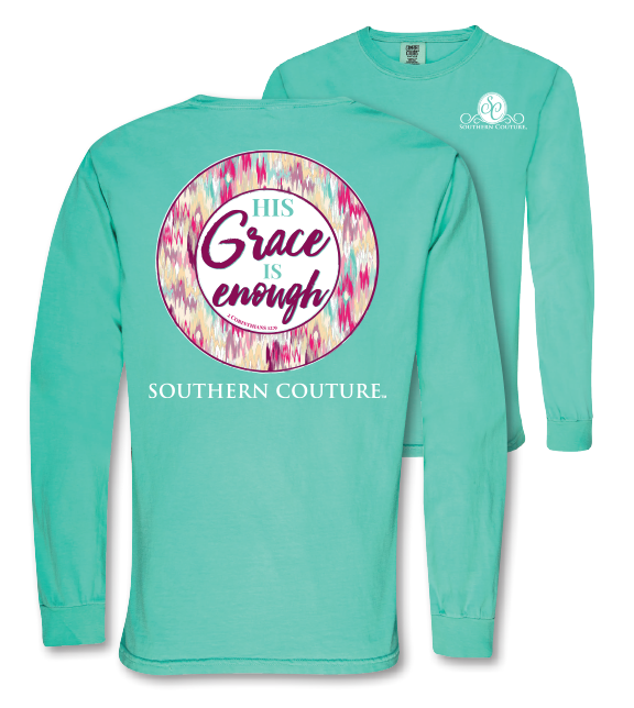 Southern Couture Grace is Enough Comfort Colors - Adult & Kids T-Shirts, Sweatshirts & Hoodies apparel design preview 1