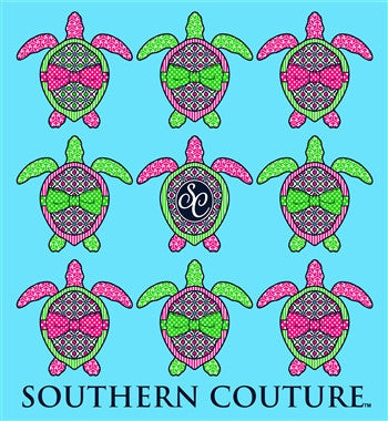 SALE Southern Couture Preppy Sea Turtles Pattern Bow - Adult & Kids T-Shirts, Sweatshirts & Hoodies apparel design preview 2