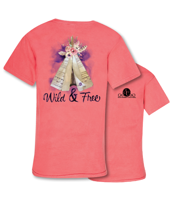 Sale Southern Couture Wild Free Tepee Comfort Colors - Adult & Kids T-Shirts, Sweatshirts & Hoodies apparel design preview 1