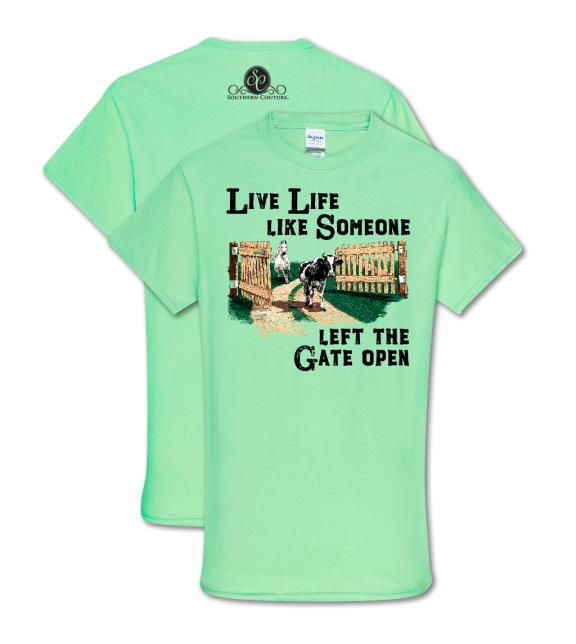 Southern Couture Preppy Left The Gate Open - Adult & Kids T-Shirts, Sweatshirts & Hoodies apparel design preview 1
