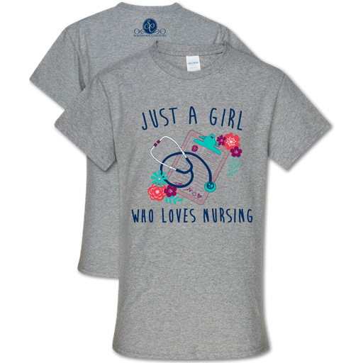 Southern Couture Preppy Loves Nursing Nurse Soft - Adult & Kids T-Shirts, Sweatshirts & Hoodies apparel design preview 1