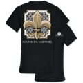 Southern Couture Classic Preppy Fleur De Lis Black - Adult & Kids T-Shirts, Sweatshirts & Hoodies apparel design preview 1