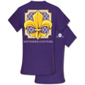 Southern Couture Classic Preppy Fleur De Lis Purple - Adult & Kids T-Shirts, Sweatshirts & Hoodies apparel design preview 1