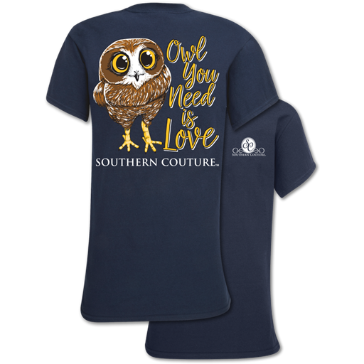 SALE Southern Couture Classic Owl You Need is Love - Adult & Kids T-Shirts, Sweatshirts & Hoodies apparel design preview 1