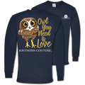 SALE Southern Couture Classic Owl You Need is Love - Adult & Kids T-Shirts, Sweatshirts & Hoodies apparel design preview 1
