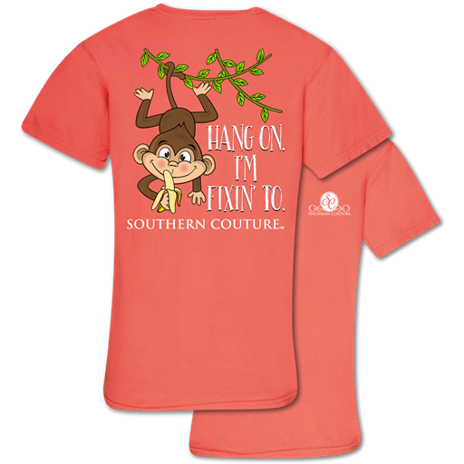 Southern Couture Fixin' To Monkey Comfort Colors - Adult & Kids T-Shirts, Sweatshirts & Hoodies apparel design preview 1