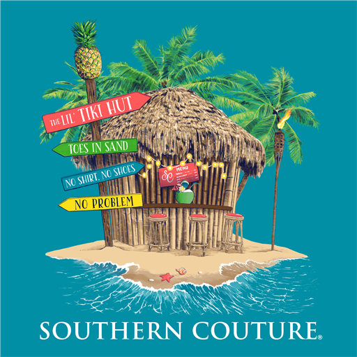 Southern Couture Classic Collection Tiki Hut Beach - Adult & Kids T-Shirts, Sweatshirts & Hoodies apparel design preview 2
