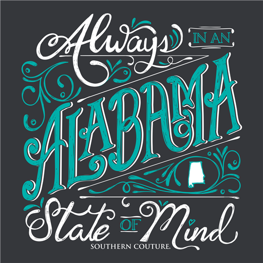 Southern Couture Classic Collection Alabama State Of - Adult & Kids T-Shirts, Sweatshirts & Hoodies apparel design preview 2