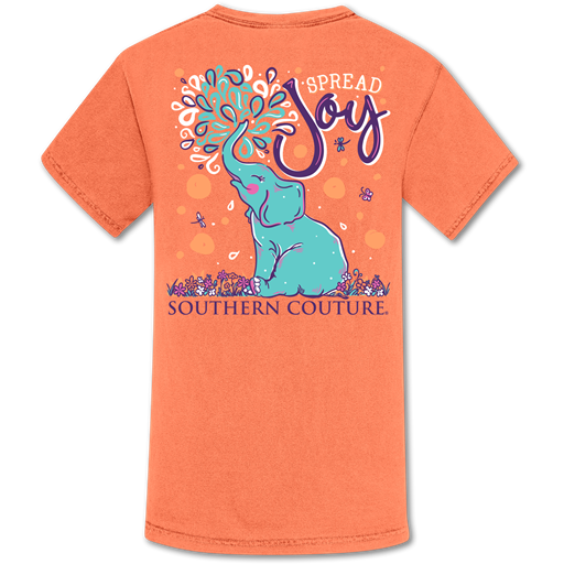 Southern Couture Spread Joy Elephant Comfort Colors - Adult & Kids T-Shirts, Sweatshirts & Hoodies apparel design preview 1