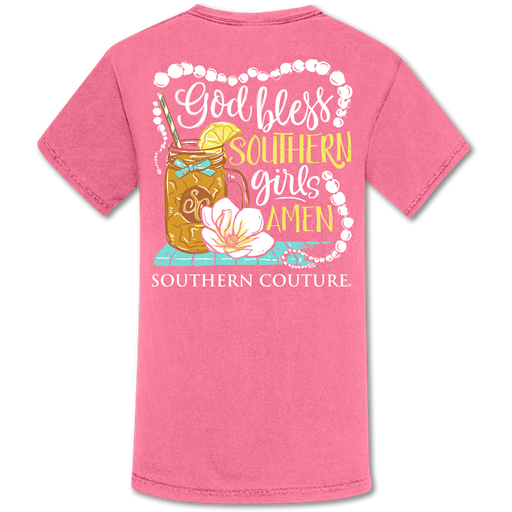 Southern Couture God Bless Girls Comfort Colors - Adult & Kids T-Shirts, Sweatshirts & Hoodies apparel design preview 1