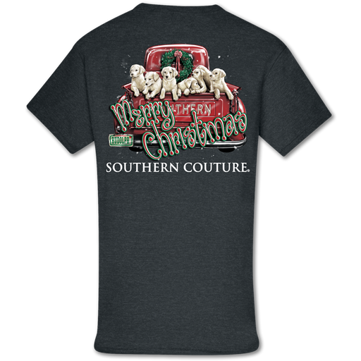 Southern Couture Classic Merry Christmas Pups Holiday - Adult & Kids T-Shirts, Sweatshirts & Hoodies apparel design preview 1