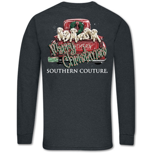 Southern Couture Classic Merry Christmas Pups Holiday - Adult & Kids T-Shirts, Sweatshirts & Hoodies apparel design preview 1