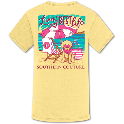 Southern Couture Livin My Best Life Beach Comfort - Adult & Kids T-Shirts, Sweatshirts & Hoodies apparel design preview 1