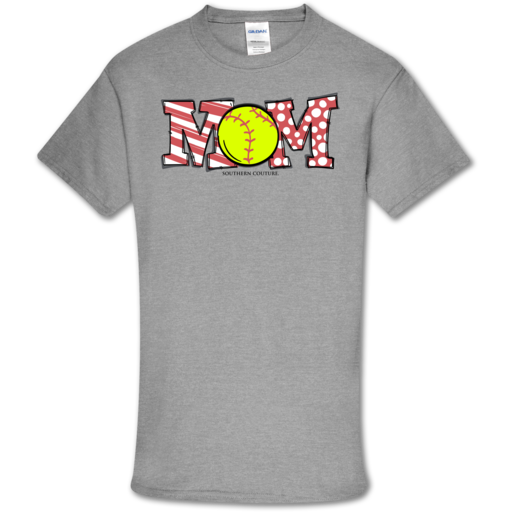 Southern Couture Soft Collection Softball Mom front - Adult & Kids T-Shirts, Sweatshirts & Hoodies apparel design preview 1