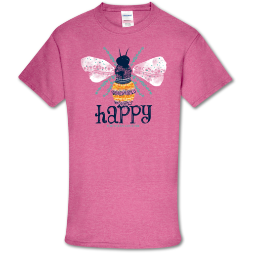 Southern Couture Soft Collection Bee Happy front - Adult & Kids T-Shirts, Sweatshirts & Hoodies apparel design preview 1