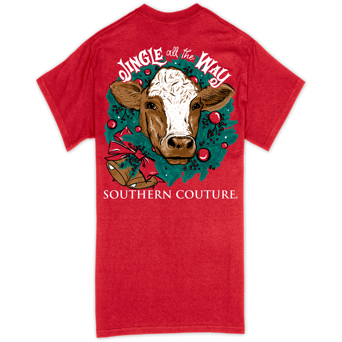 Southern Couture Classic Jingle all the Way Cow - Adult & Kids T-Shirts, Sweatshirts & Hoodies apparel design preview 1