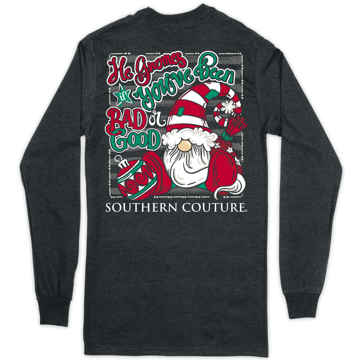 Southern Couture Classic Gnomes Bad or Good Holiday - Adult & Kids T-Shirts, Sweatshirts & Hoodies apparel design preview 1