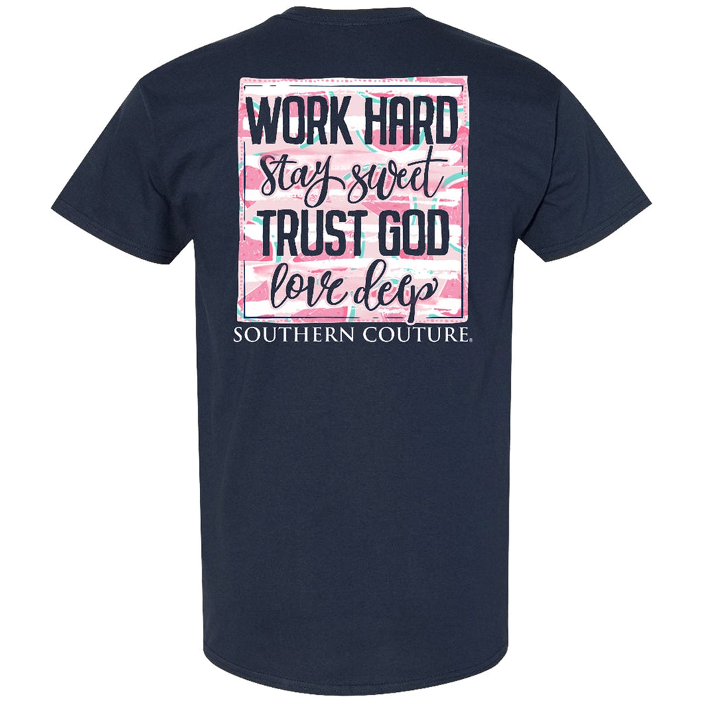 Southern Couture Classic Work Hard Trust God - Adult & Kids T-Shirts, Sweatshirts & Hoodies apparel design preview 1