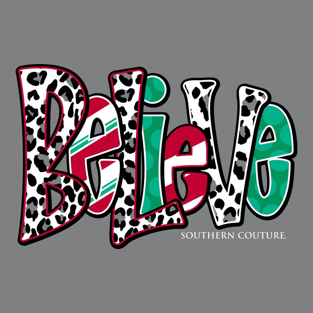 Southern Couture Christmas Believe Raglan - Adult & Kids T-Shirts, Sweatshirts & Hoodies apparel design preview 2