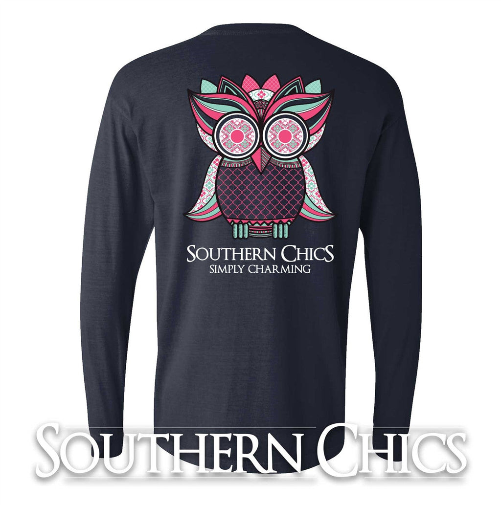 SALE Southern Chics Charming Preppy Owl Bow Girlie - Adult & Kids T-Shirts, Sweatshirts & Hoodies apparel design preview 1