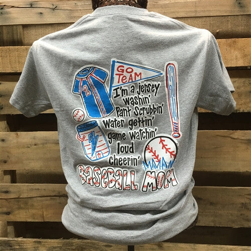 Southern Chics Funny Baseball Mom 4 Sweet Girlie Gray - Adult & Kids T-Shirts, Sweatshirts & Hoodies apparel design preview 1