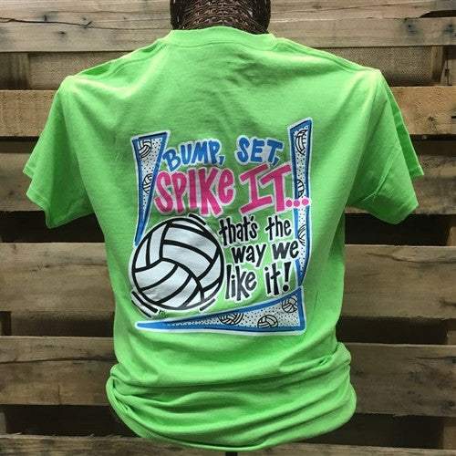 Southern Chics Funny Bump Spike Volleyball Lime - Adult & Kids T-Shirts, Sweatshirts & Hoodies apparel design preview 2