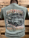 Backwoods Born Raised Truck Barn Comfort Colors - Adult & Kids T-Shirts, Sweatshirts & Hoodies apparel design preview 1
