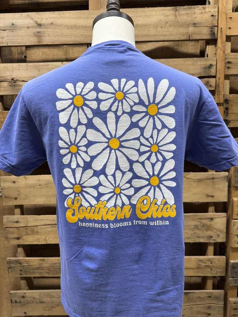 Southern Chics Happiness Blooms Comfort Colors - Adult & Kids T-Shirts, Sweatshirts & Hoodies apparel design preview 2