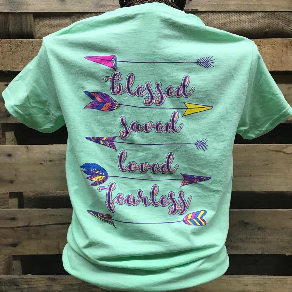 Southern Chics Blessed Saved Loved Fearless Arrows - Adult & Kids T-Shirts, Sweatshirts & Hoodies apparel design preview 1