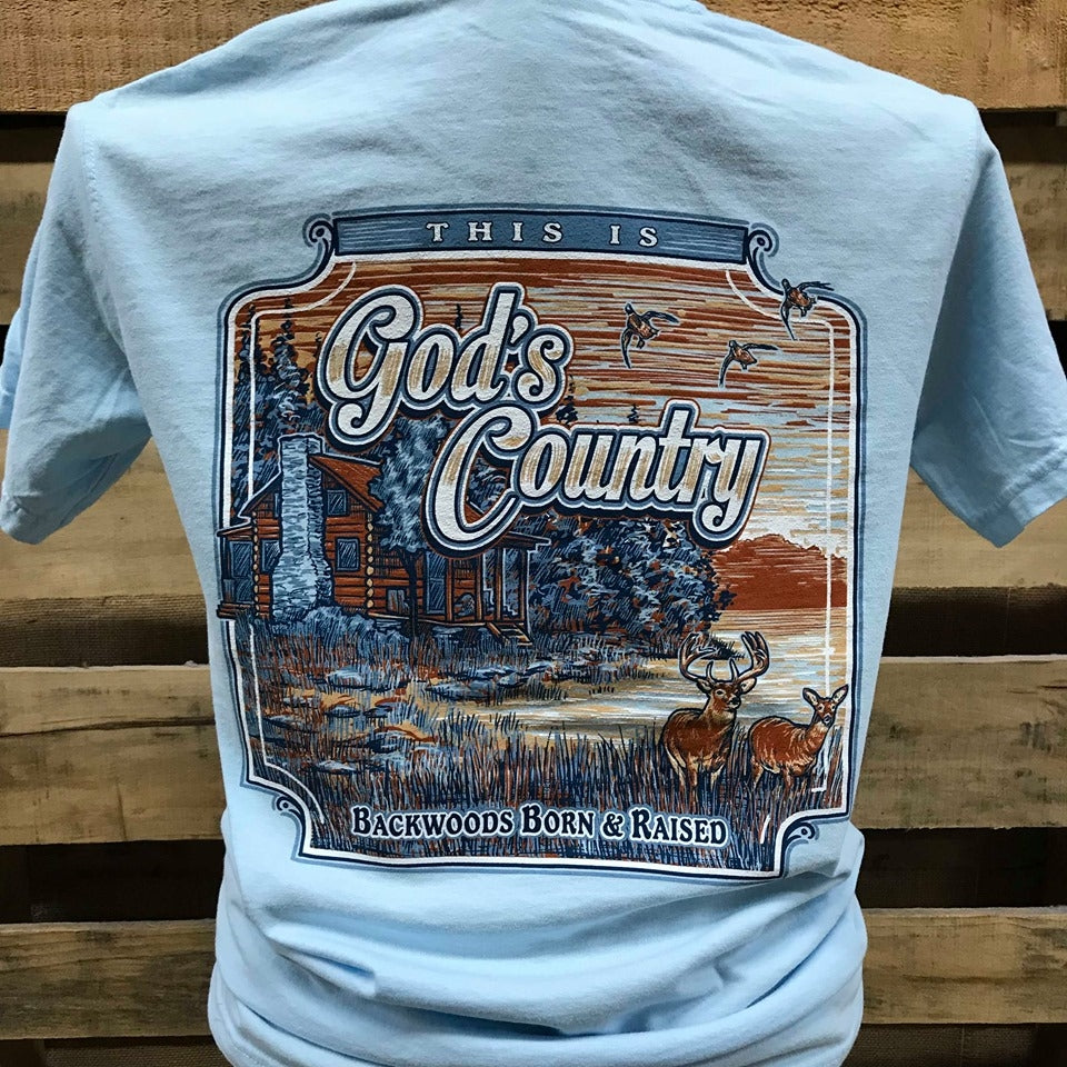 Backwoods Born Raised God's Cabin Country Comfort - Adult & Kids T-Shirts, Sweatshirts & Hoodies apparel design preview 2