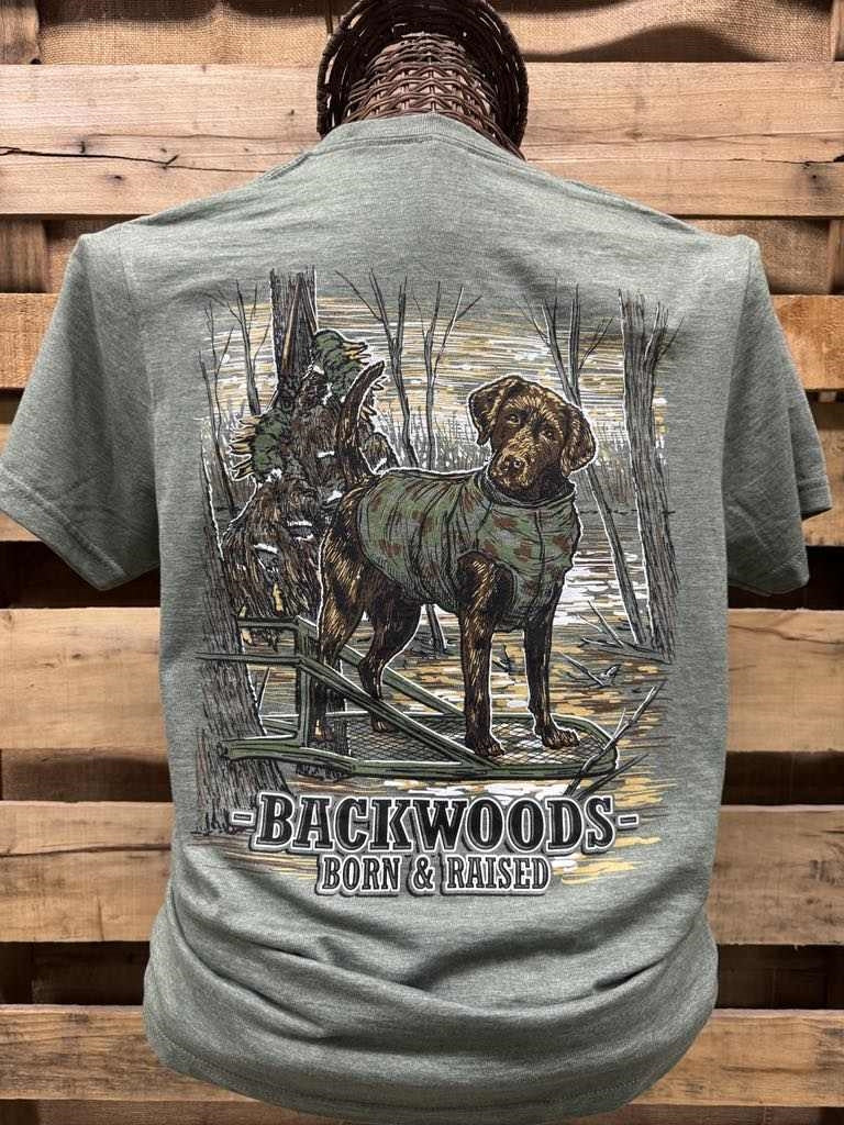 Backwoods Born Raised Timber Dog Unisex Soft - Adult & Kids T-Shirts, Sweatshirts & Hoodies apparel design preview 1