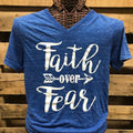 Southern Chics Apparel Faith Over Fear V-Neck Canvas - Adult & Kids T-Shirts, Sweatshirts & Hoodies apparel design preview 1