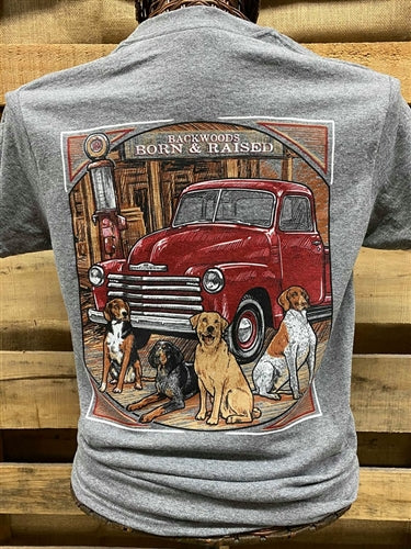Backwoods Born Raised Country Truck Lab Dogs Unisex - Adult & Kids T-Shirts, Sweatshirts & Hoodies apparel design preview 2