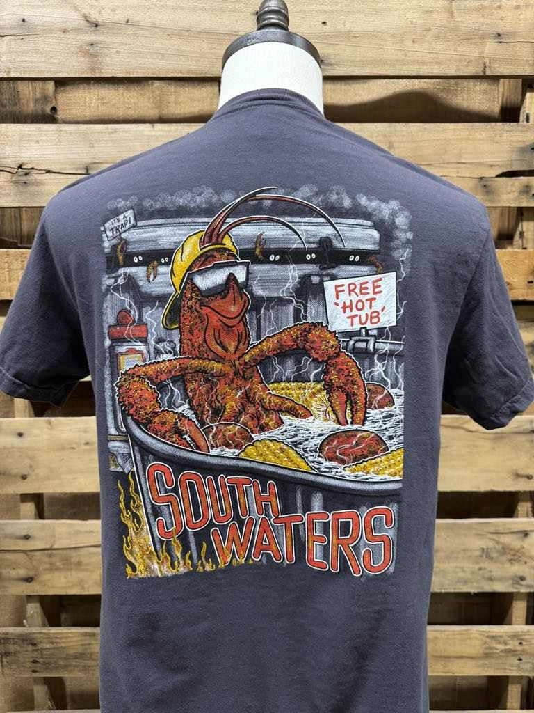 South Waters Free Hot Tub Crawfish Comfort Colors - Adult & Kids T-Shirts, Sweatshirts & Hoodies apparel design preview 2