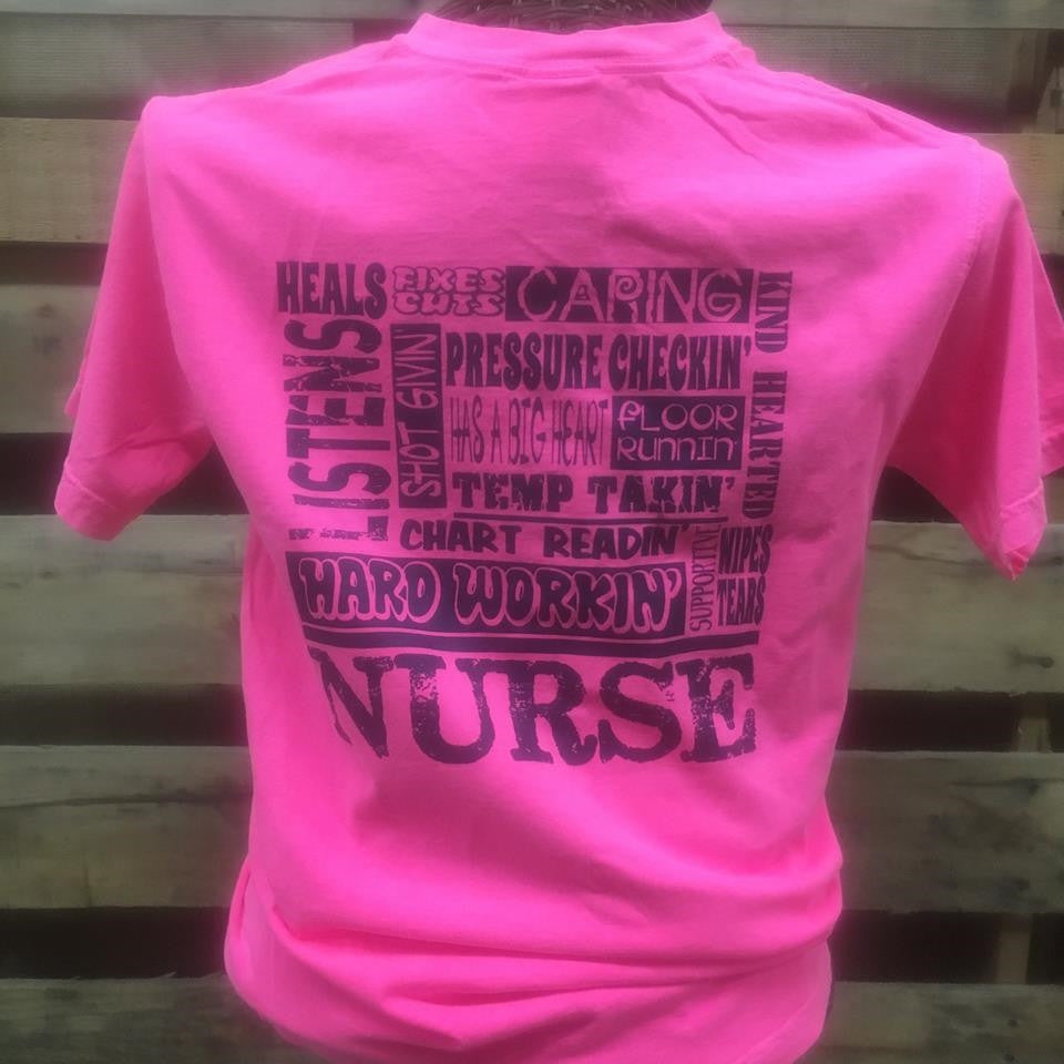 Southern Chics Funny Nurse Nurses Comfort Colors Pink - Adult & Kids T-Shirts, Sweatshirts & Hoodies apparel design preview 1