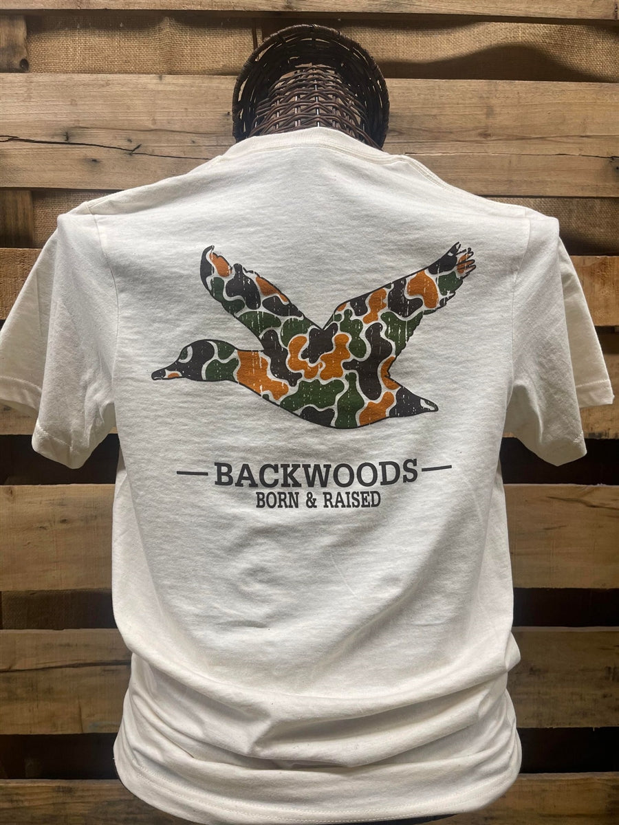 Backwoods Born Raised Camo Duck Comfort Colors - Adult & Kids T-Shirts, Sweatshirts & Hoodies apparel design preview 2