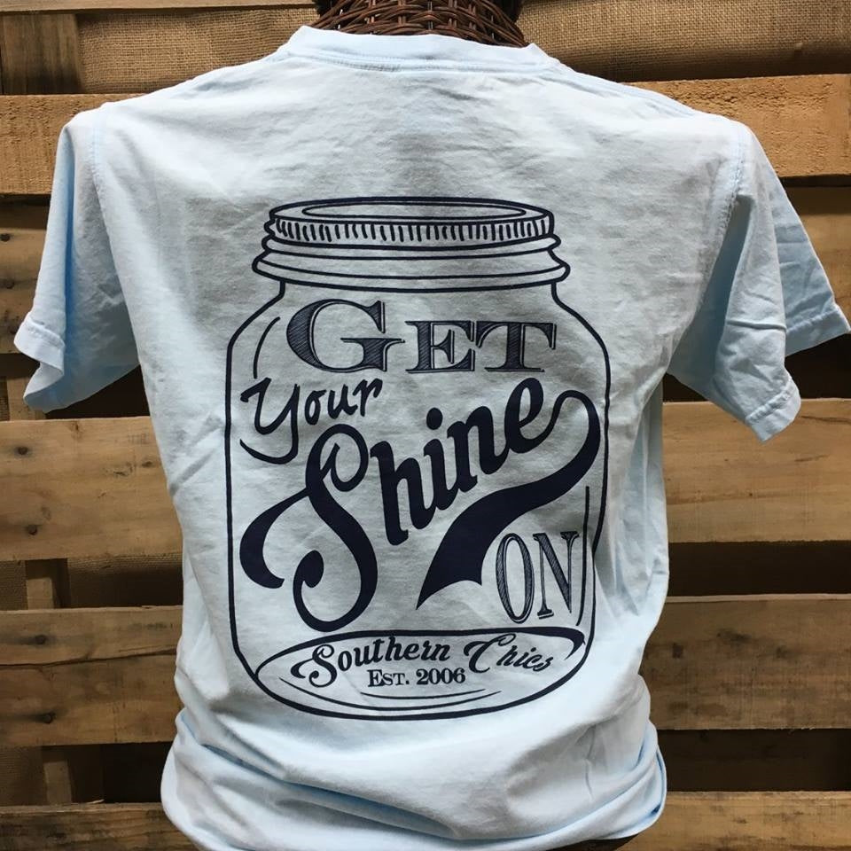 Southern Chics Get Your Shine On Mason Jar Moonshine - Adult & Kids T-Shirts, Sweatshirts & Hoodies apparel design preview 1