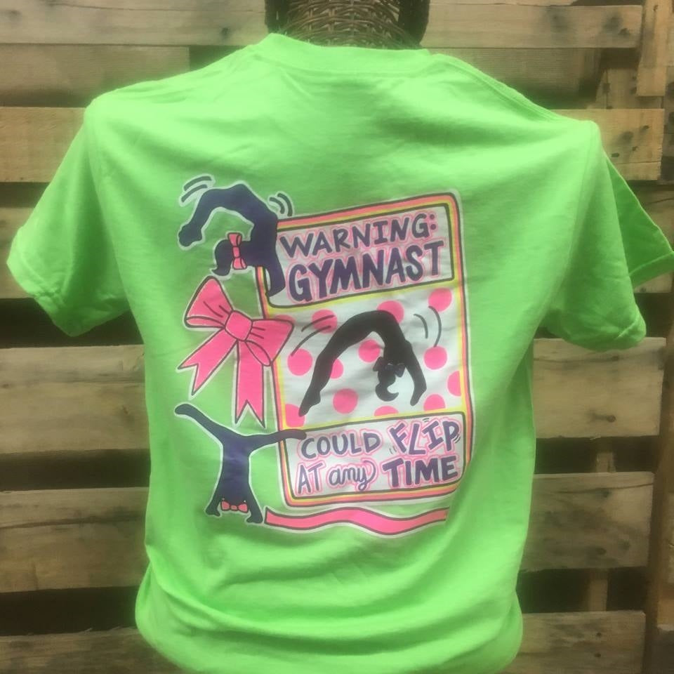 Southern Chics Funny Warning Gymnast Could Flip at - Adult & Kids T-Shirts, Sweatshirts & Hoodies apparel design preview 1