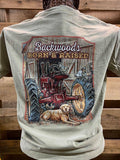 Backwoods Born Raised Tractor Dog Comfort Colors - Adult & Kids T-Shirts, Sweatshirts & Hoodies apparel design preview 1