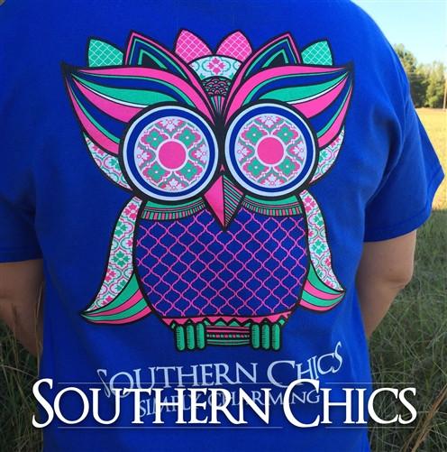SALE Southern Chics Charming Preppy Owl Bow Girlie - Adult & Kids T-Shirts, Sweatshirts & Hoodies apparel design preview 2