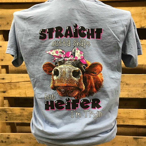Southern Chics Straight Outta Shape But Heifer I'm - Adult & Kids T-Shirts, Sweatshirts & Hoodies apparel design preview 1