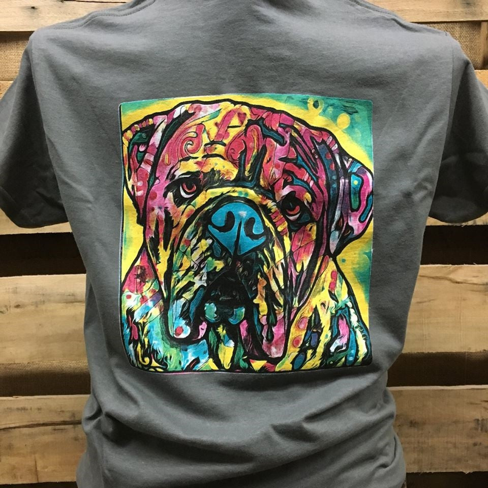 Backwoods Watercolor Dog Bulldog Bright - Adult & Kids T-Shirts, Sweatshirts & Hoodies apparel design preview 1