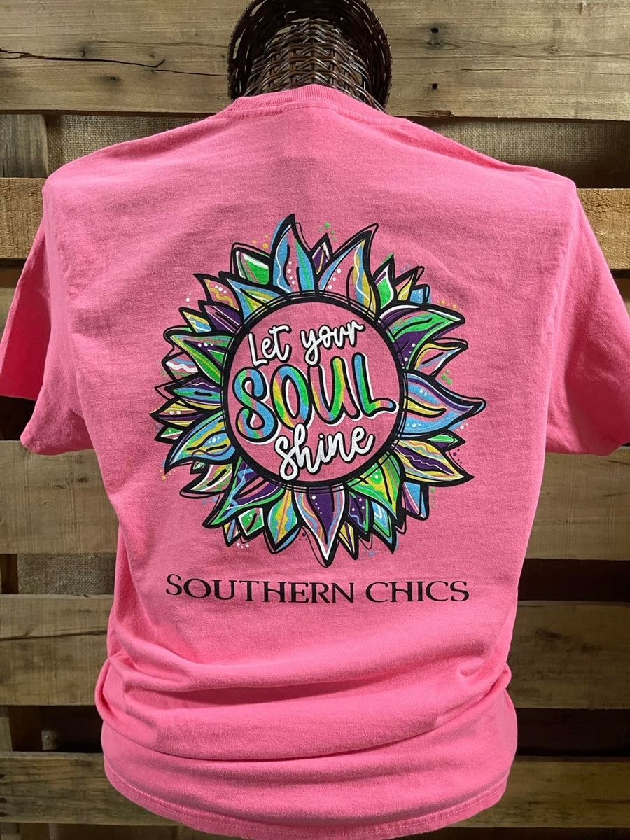 Southern Chics Let Your Soul Shine Comfort Colors - Adult & Kids T-Shirts, Sweatshirts & Hoodies apparel design preview 1