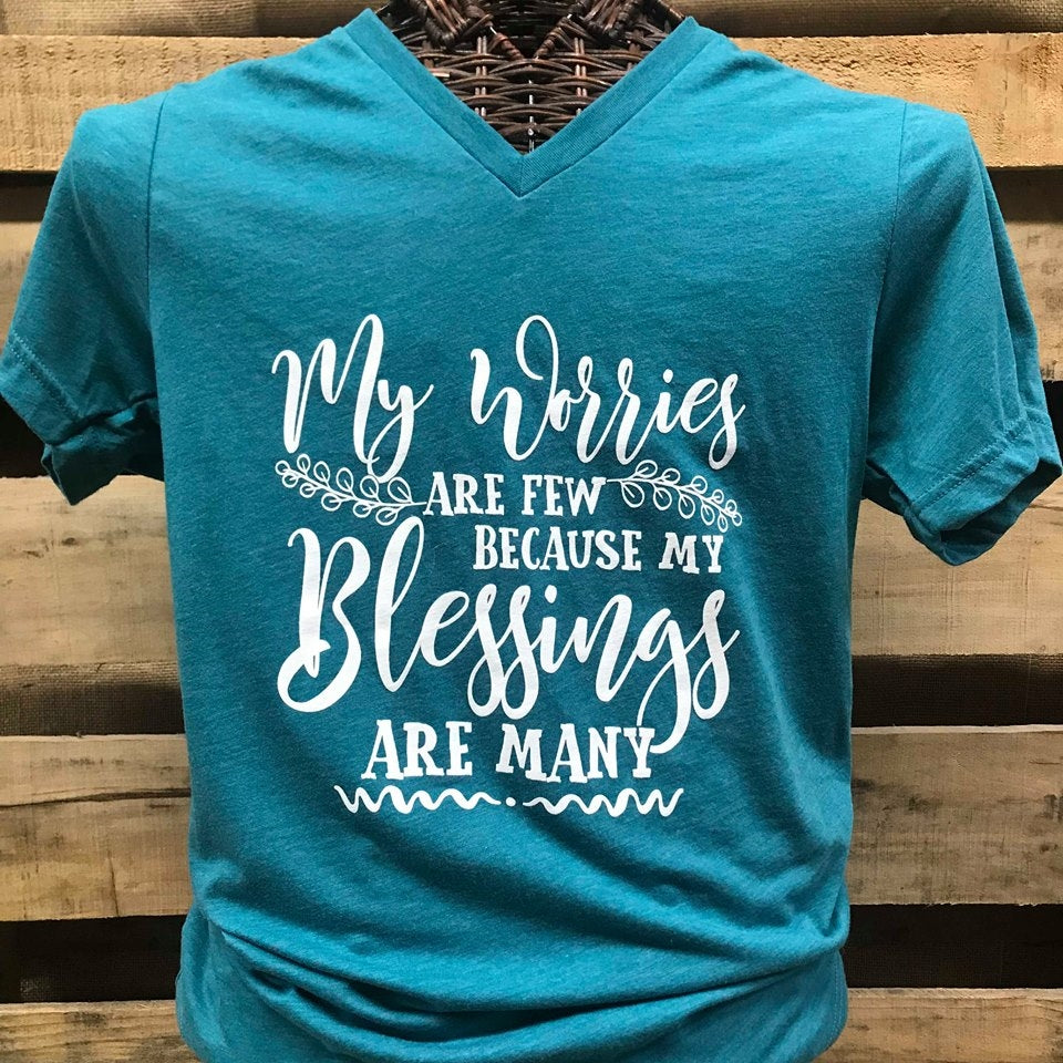 Southern Chics Apparel My Worries are Few Blessings - Adult & Kids T-Shirts, Sweatshirts & Hoodies apparel design preview 1