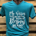 Southern Chics Apparel My Worries are Few Blessings - Adult & Kids T-Shirts, Sweatshirts & Hoodies apparel design preview 1