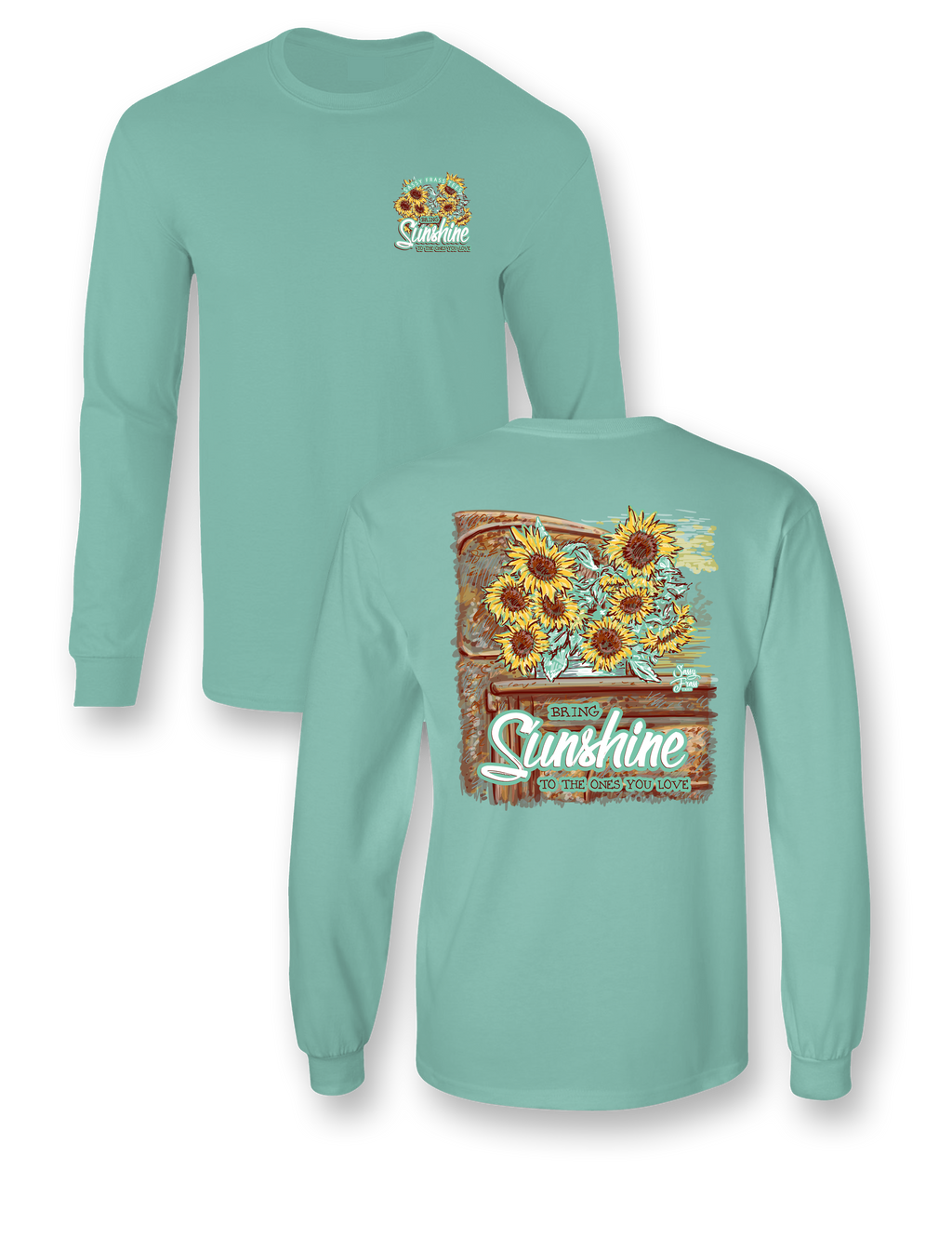SALE Sassy Frass Sunflower Truck Comfort Colors - Adult & Kids T-Shirts, Sweatshirts & Hoodies apparel design preview 1